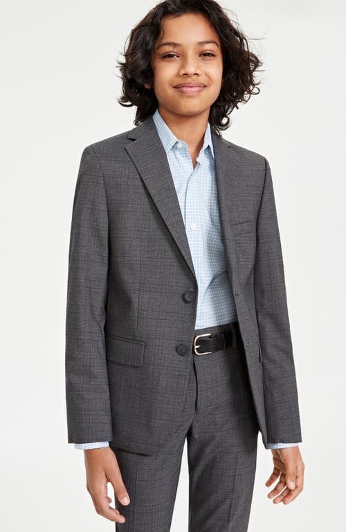Andrew Marc Kids' Grey Check Suit In Gray