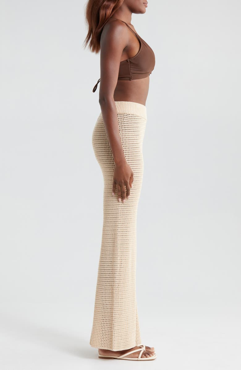 Elan Open Knit Cover-Up Pants, Alternate, color, Natural