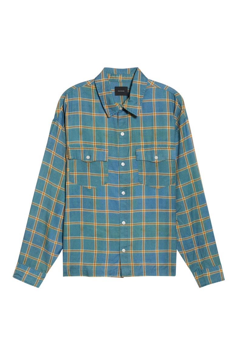 Intel Plaid Flannel Button-Up Shirt, Main, color, MULTI