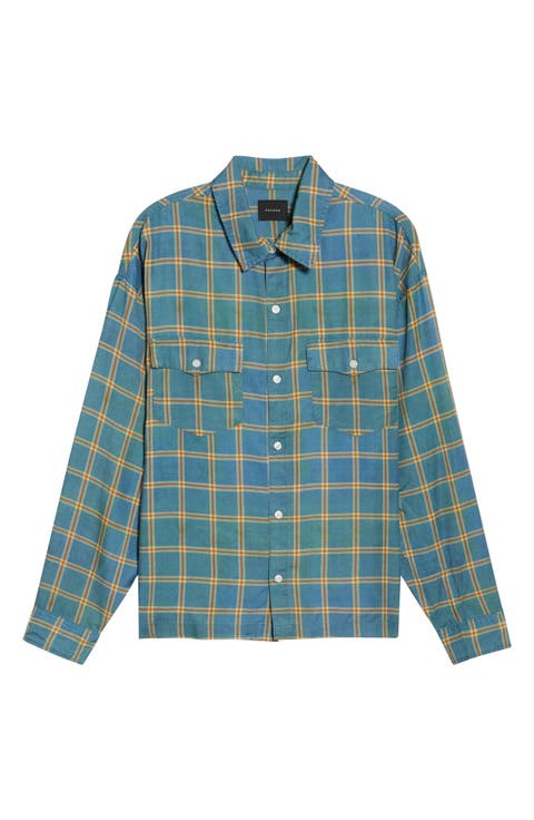 Intel Plaid Flannel Button-Up Shirt