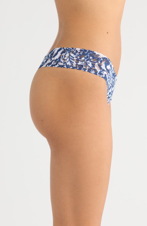 Hanky Panky Print Low Rise Thong In Blue