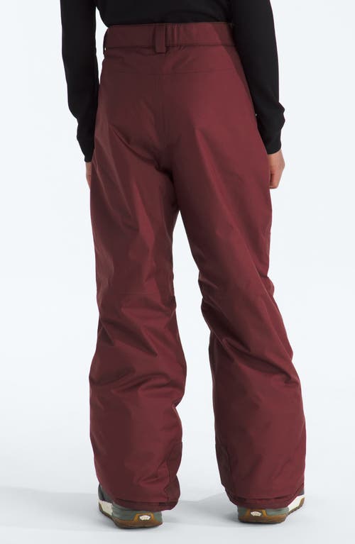 The North Face Kids' Freedom Waterproof Insulated Snow Pants In Burgundy