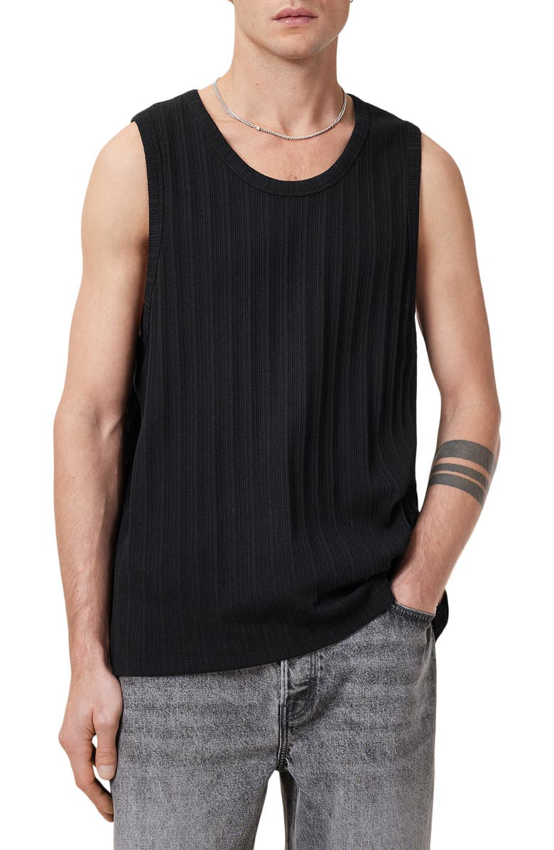 AllSaints Denver Rib Tank, Main, color, Jet Black