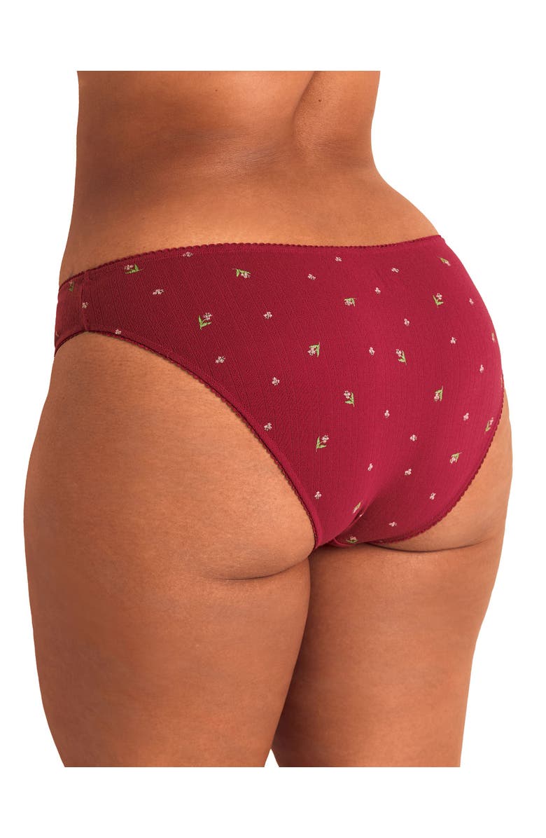 Adore Me Minah Bikini Panties, Alternate, color, Floral Red