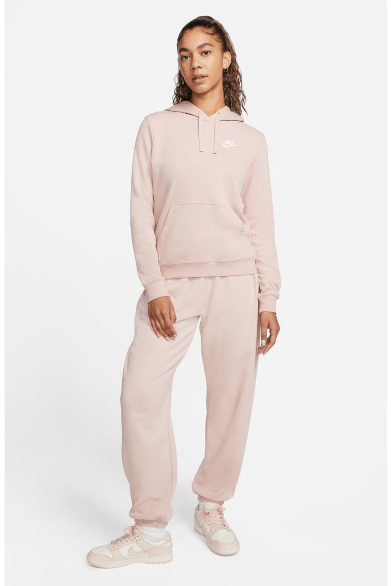 Sportswear Club Fleece Hoodie, Alternate, color, PINK OXFORD/ WHITE