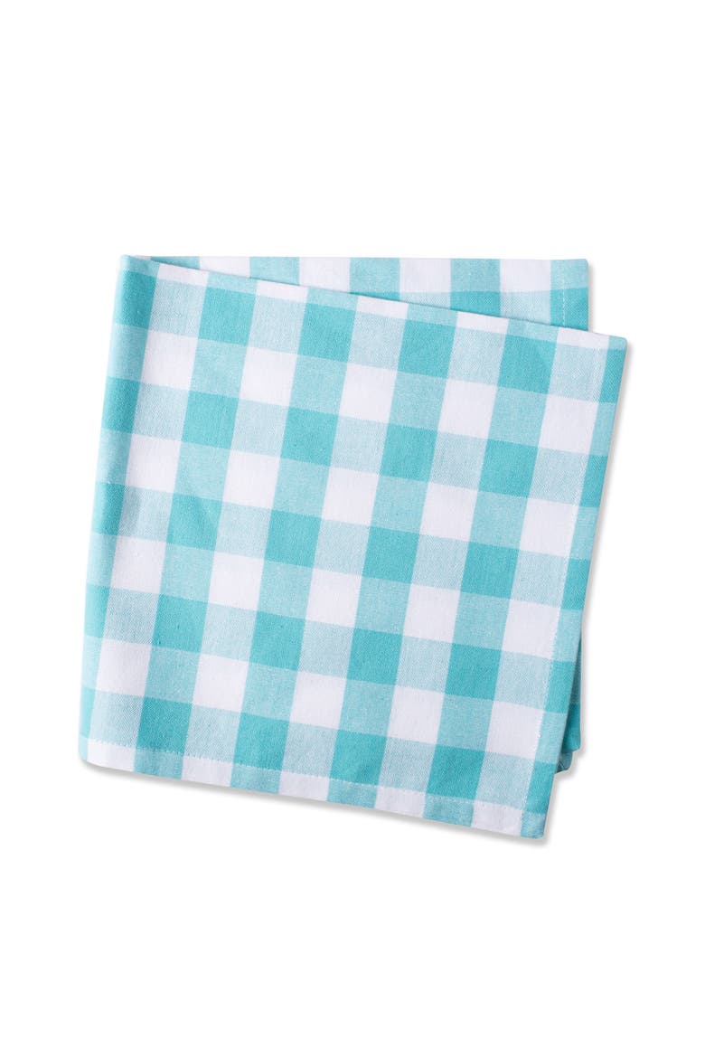 Aqua/White Checkers Napkin Set/6, Alternate, color, Aqua