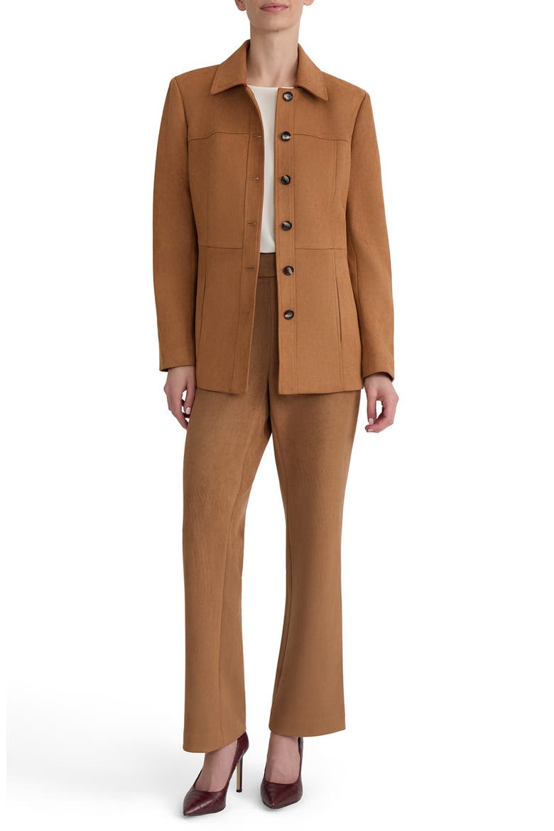 Scuba Point Collar Button Down Jacket, Alternate, color, CARAMEL