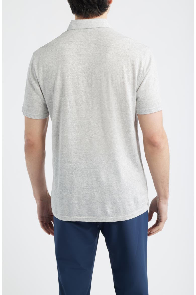 Sanibel Linen & Cotton Polo, Alternate, color, GALE GREY