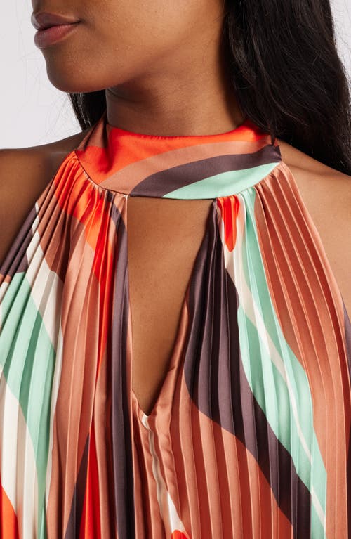 HUTCH HUTCH CARLENA PLEATED SATIN HALTER ROMPER 