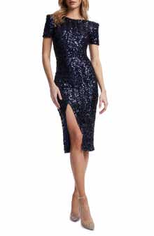 Dress the Population Natasha Sequin Sheath Midi Dress