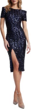 Dress the Population Natasha Sequin Sheath Midi Dress