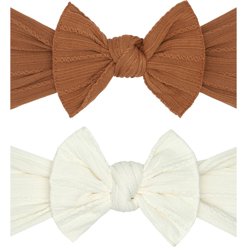 Baby Bling Assorted 2-Pack Sweater Bow Headbands in Ivory Camel  product