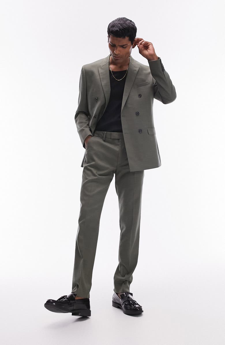 Topman Stretch Straight Leg Pants, Alternate, color, 