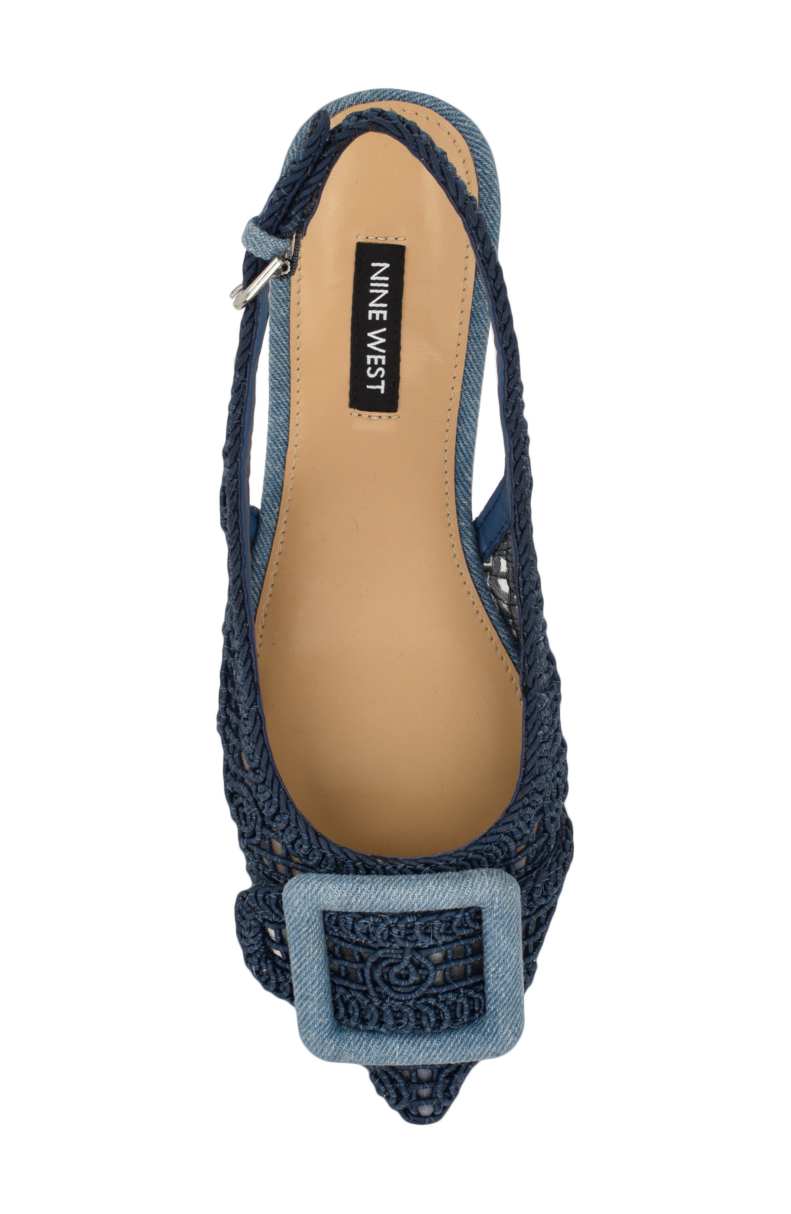 Nine West Jasser Pointed Toe Slingback Flat, Alternate, color, Light Blue