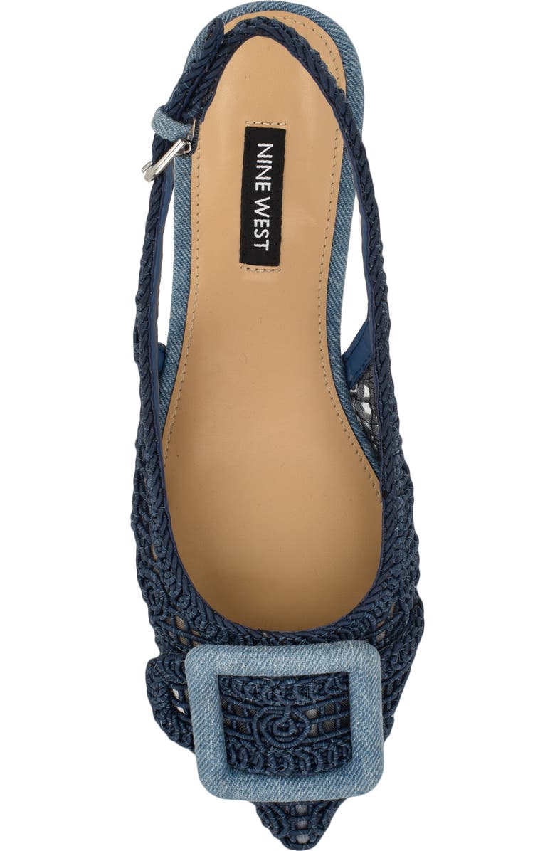 Nine West Jasser Pointed Toe Slingback Flat, Alternate, color, Light Blue