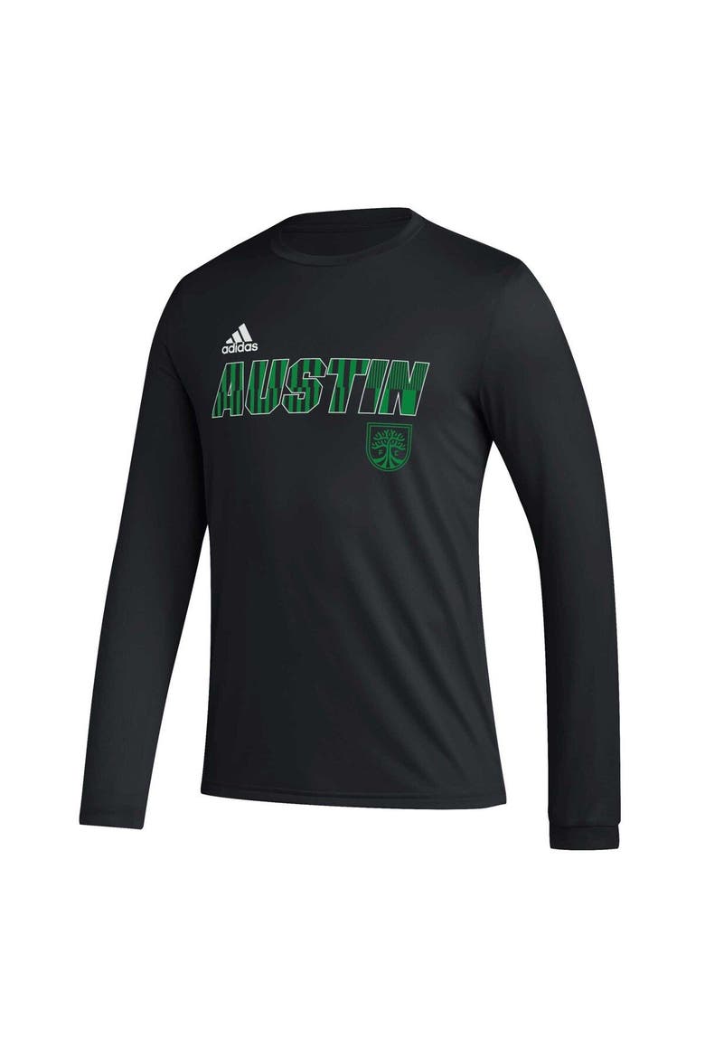 Men's adidas Black Austin FC Jersey Hook AEROREADY Long Sleeve T-Shirt, Alternate, color, Black