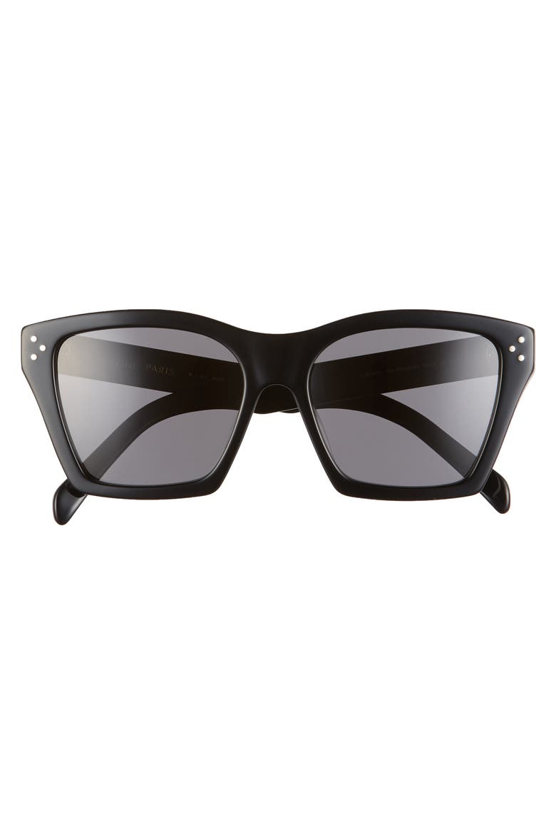 56mm Adjusted Fit Cat Eye Sunglasses, Alternate, color, BLACK/ SMOKE
