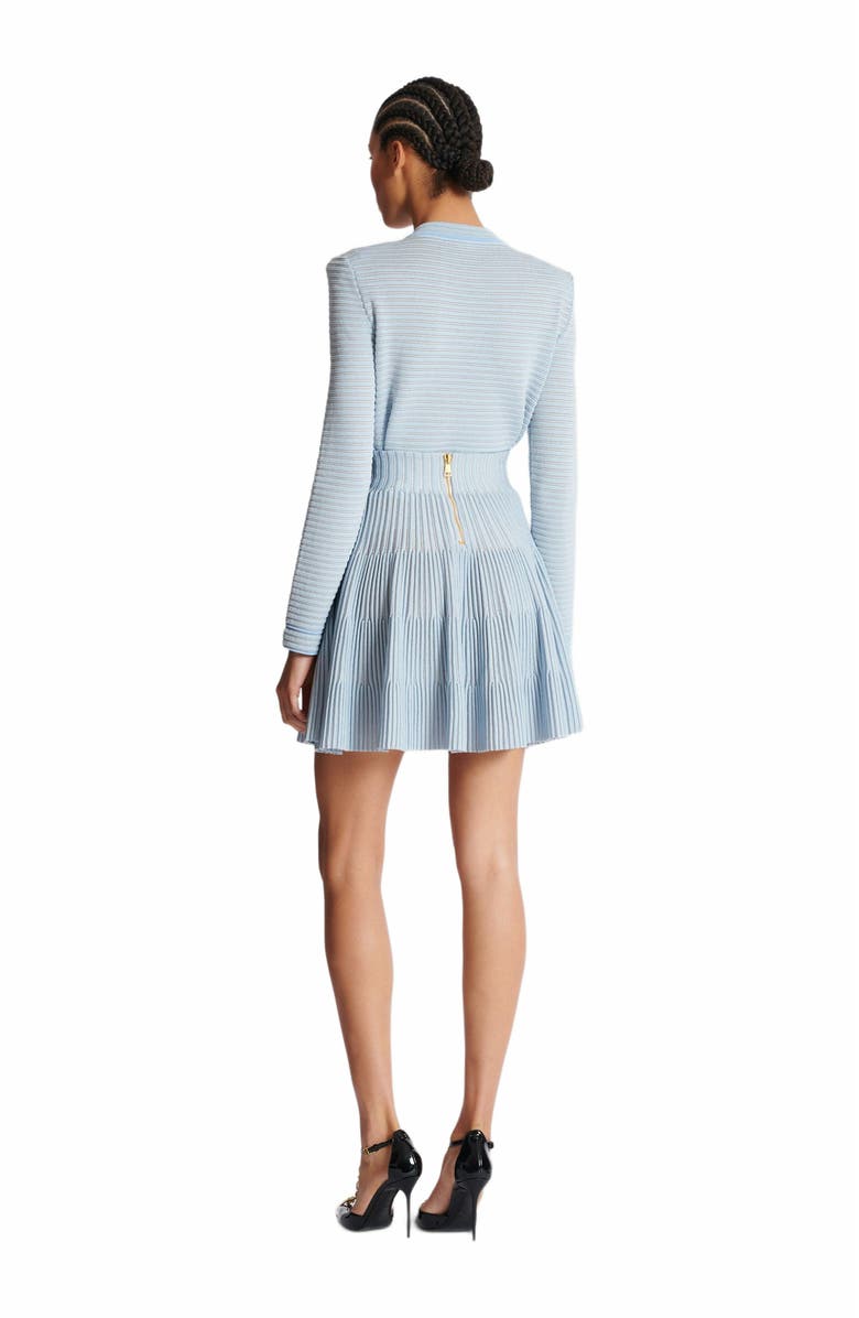 Balmain A-Line Textured Knit Skirt, Alternate, color, 