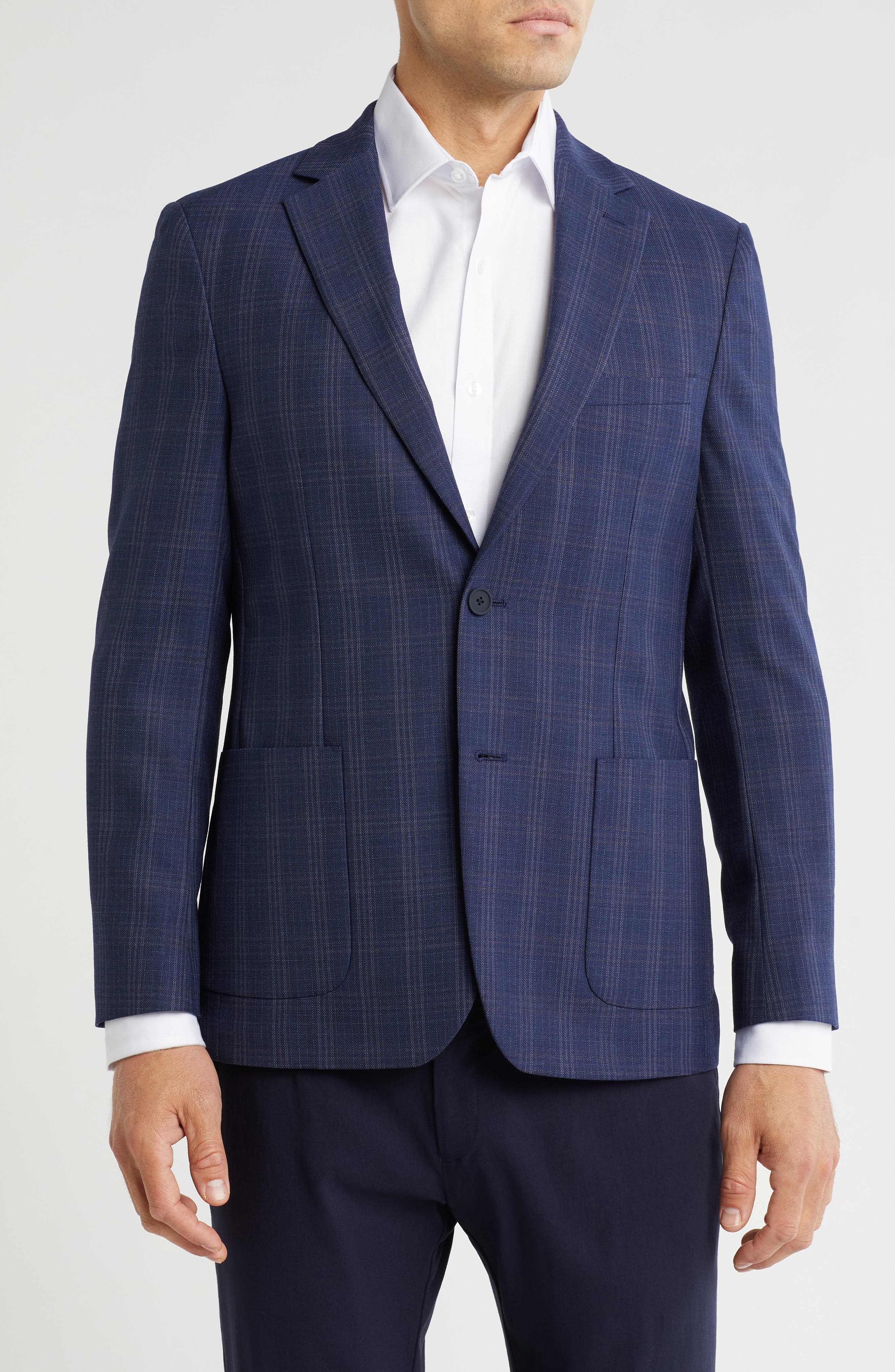 Calvin Klein Wool Blend Check Sports Coat