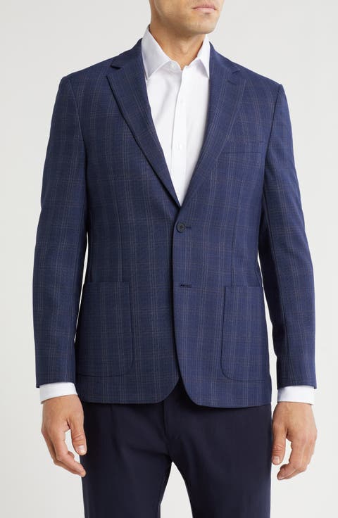 Wool Blend Check Sports Coat