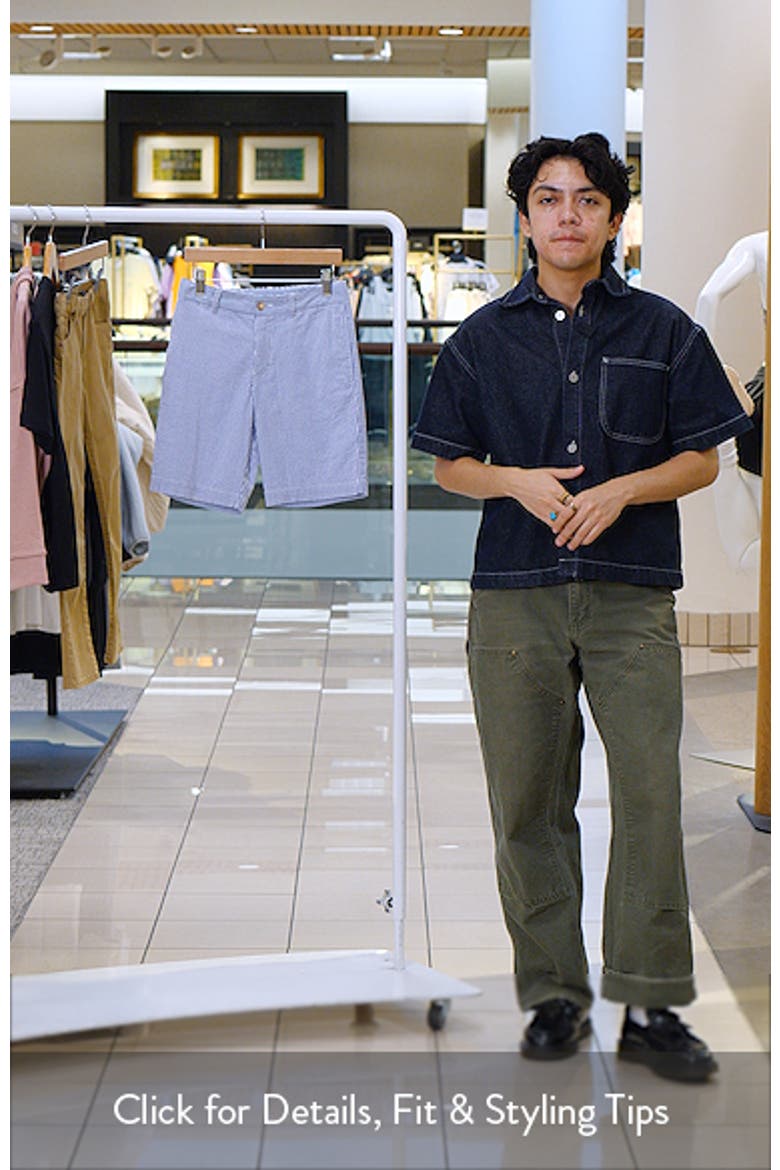 Kids' Pinstripe Flat Front Stretch Cotton Chino Shorts video