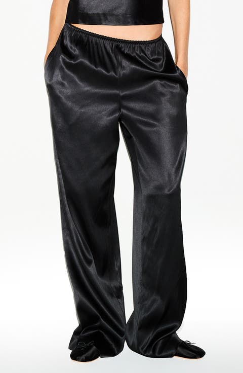 Wide Leg Satin Pants