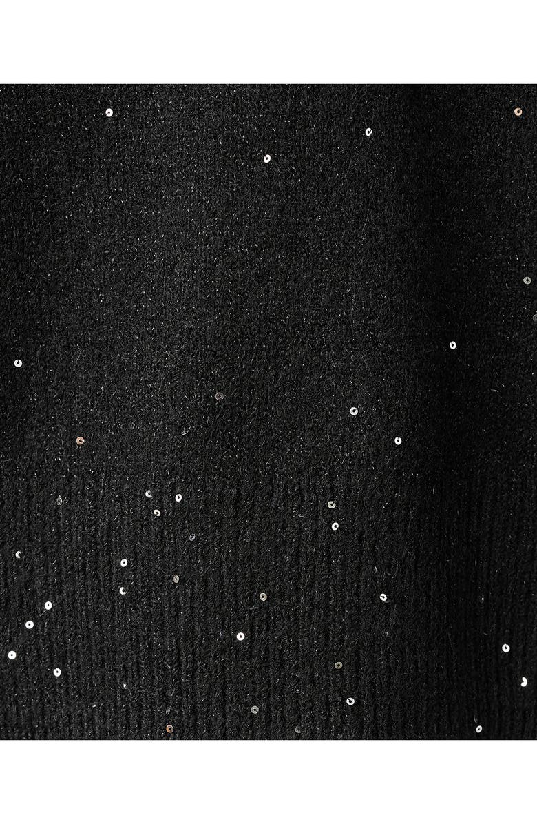 MANGO TEEN Sequin Knit Skirt, Alternate, color, Black