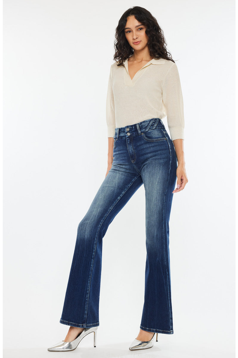Michelle High Rise Flare Jeans, Alternate, color, Dark Wash