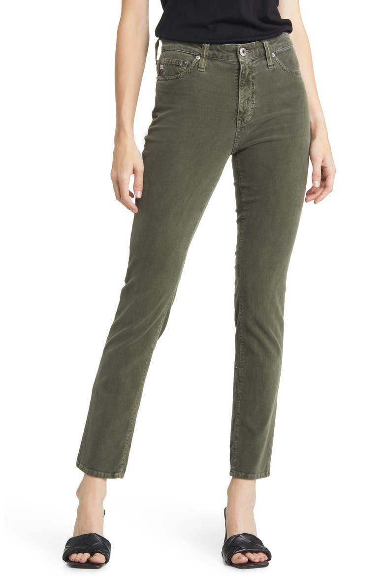 Mari High Waist Slim Ankle Straight Leg Corduroy Pants, Main, color, 1 YEAR SULFUR A