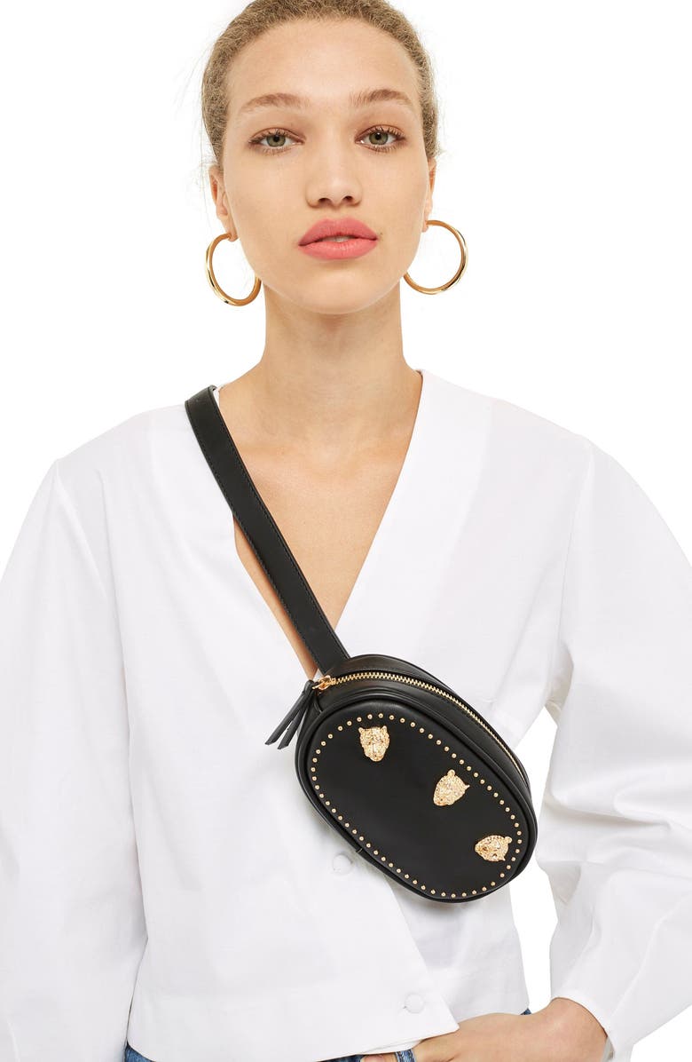 Topshop Panther Bum Bag, Alternate, color,