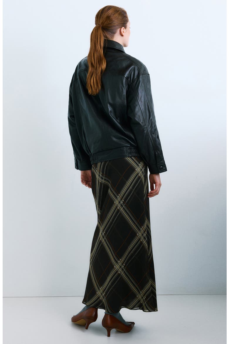Check Maxi Skirt, Alternate, color, BLACK