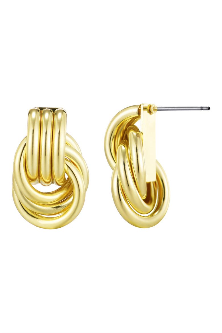 Doorknocker Stud Earrings, Alternate, color, GOLD