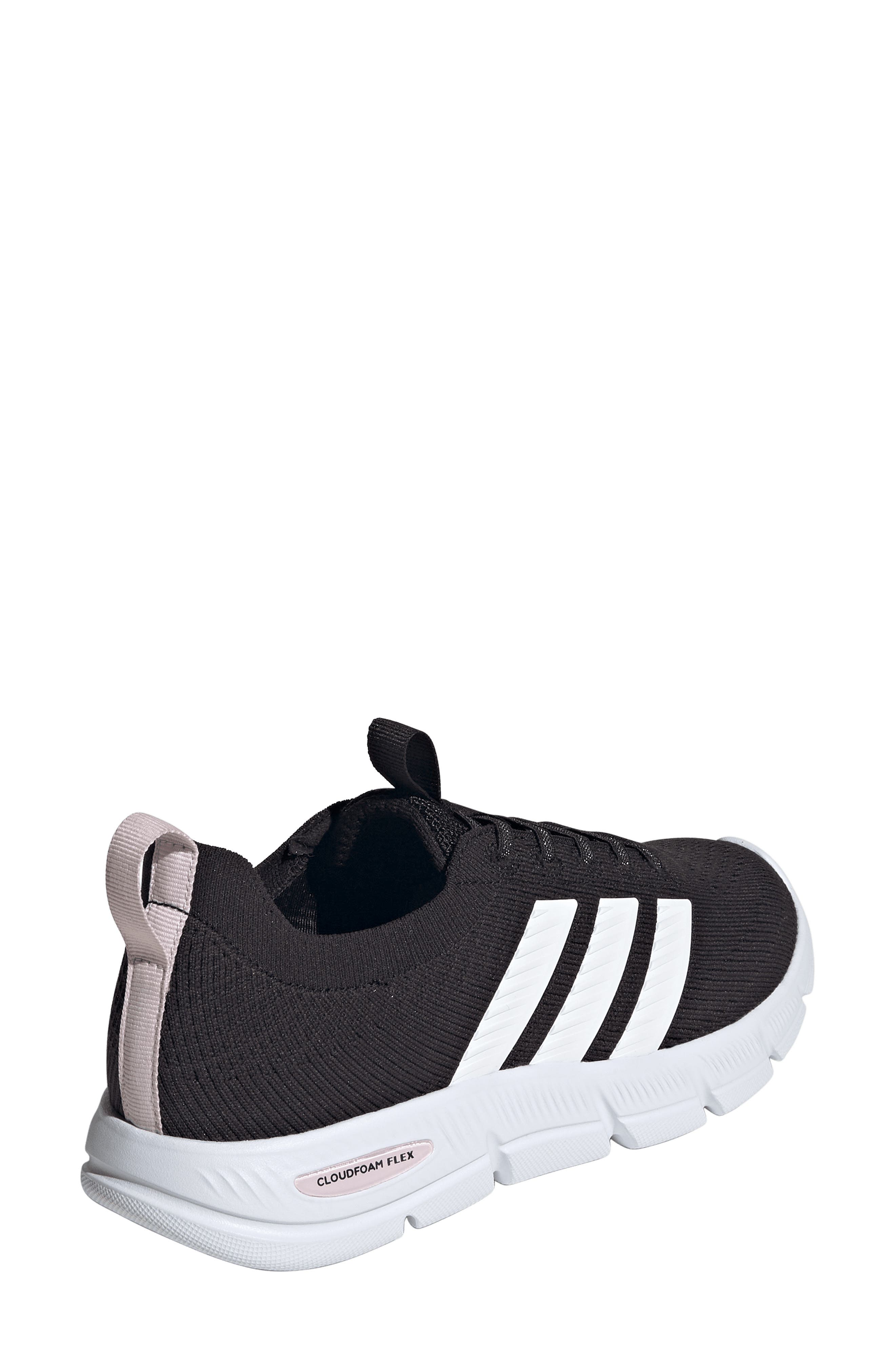 adidas Cloudfoam Flex Slounge Running Shoe, Alternate, color, Black/ White/ Almost Pink