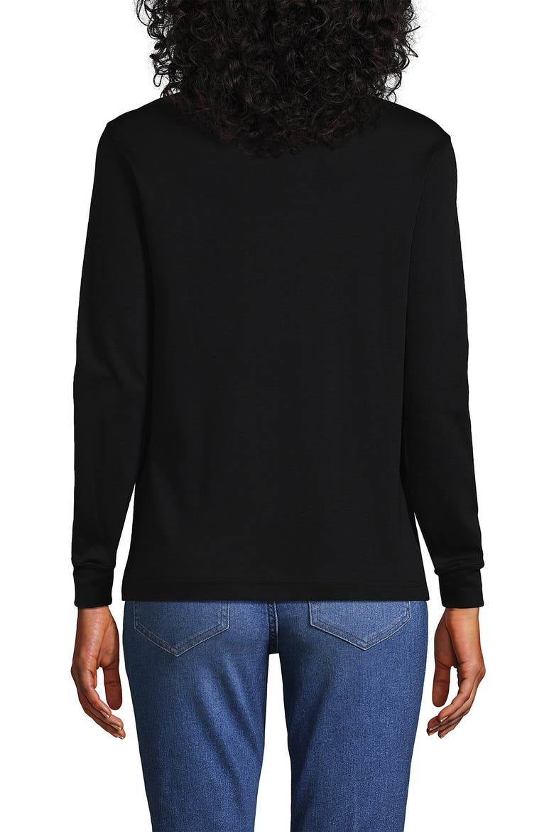 Long Sleeve Supima Mock Turtleneck, Alternate, color, Black