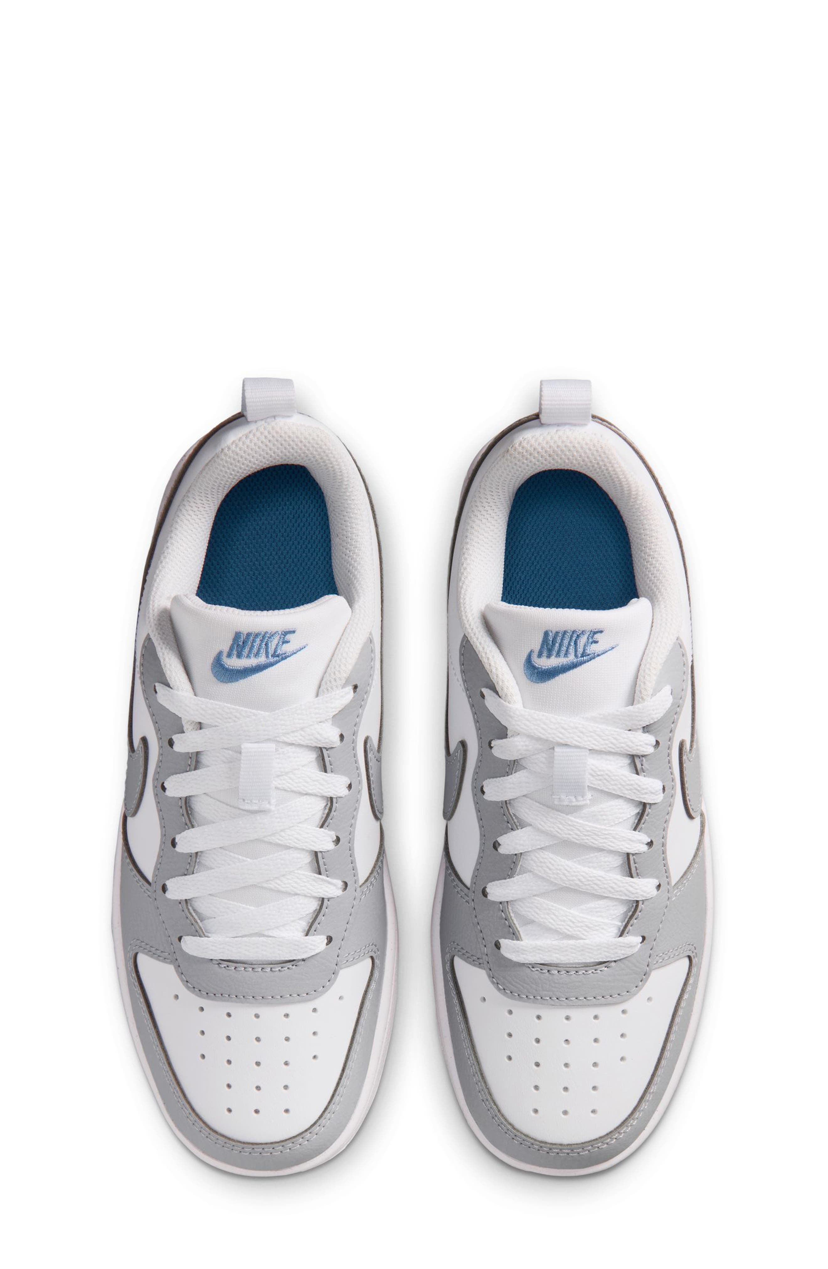 Kids' Court Borough Low Sneaker, Alternate, color, WHITE/ WOLF GREY/ WORK BLUE