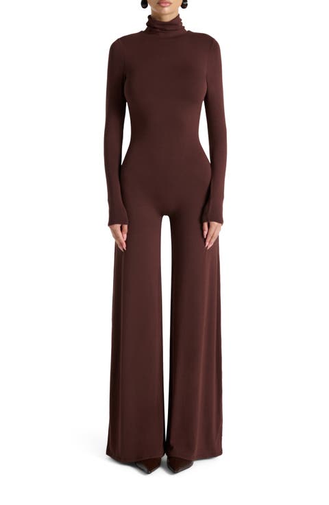 Sculpt Turtleneck Wide Leg Jumpsuit