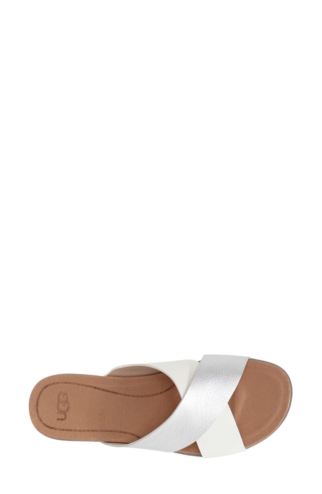 'Kari' Sandal, Alternate, color, SILVER LEATHER