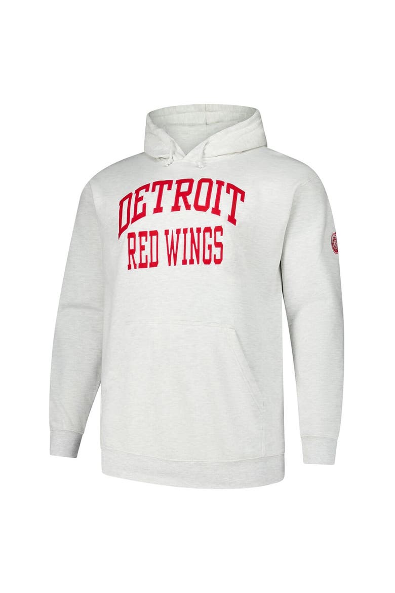 Men's Fanatics Heather Gray Detroit Red Wings Big & Tall Fleece Pullover Hoodie, Alternate, color, Heather Gray