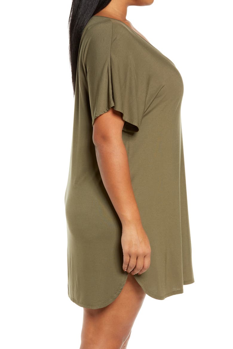 Moonlight Dolman Sleeve Nightshirt, Alternate, color, OLIVE SARMA