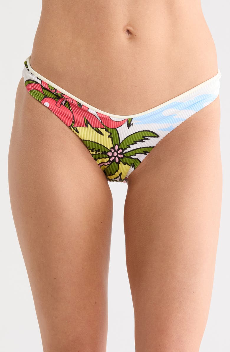 Maaji Splendour Reversible Bikini Bottoms, Main, color, Open White