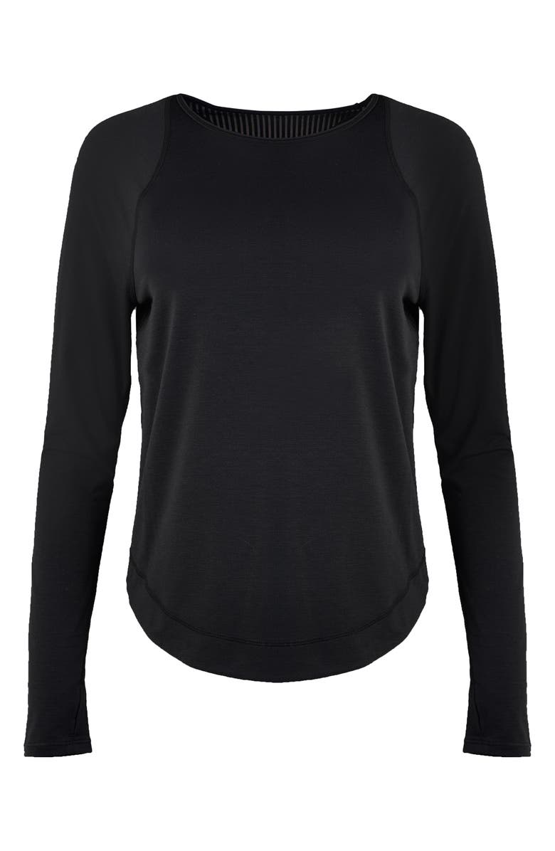 Sweaty Betty Breathe Easy Run Long Sleeve T-Shirt, Alternate, color, Black