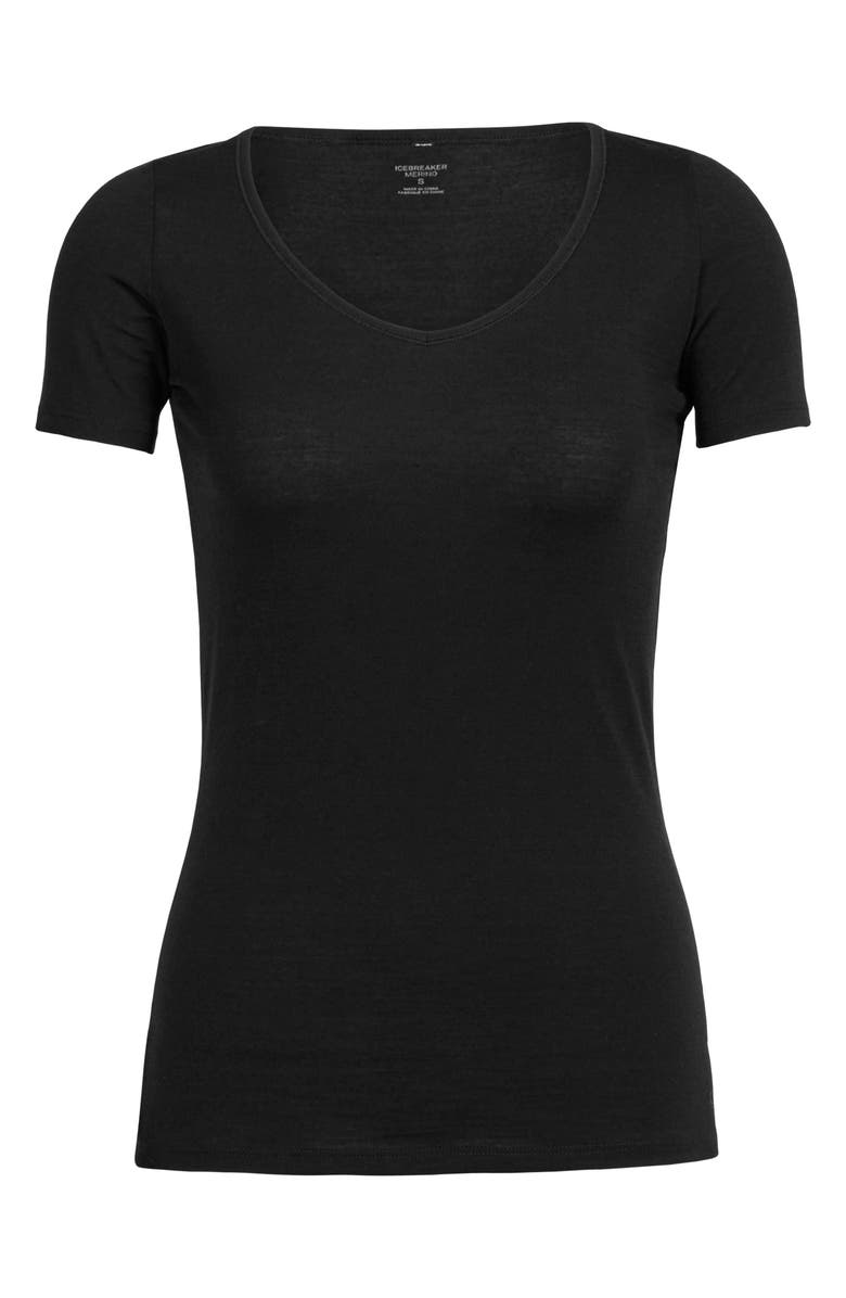 Icebreaker Siren Sweetheart Merino Wool Blend T-Shirt, Alternate, color, Black