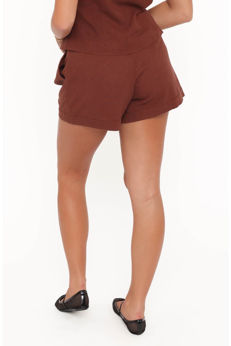 Elinor Pleated Shorts, Alternate, color, BROWN
