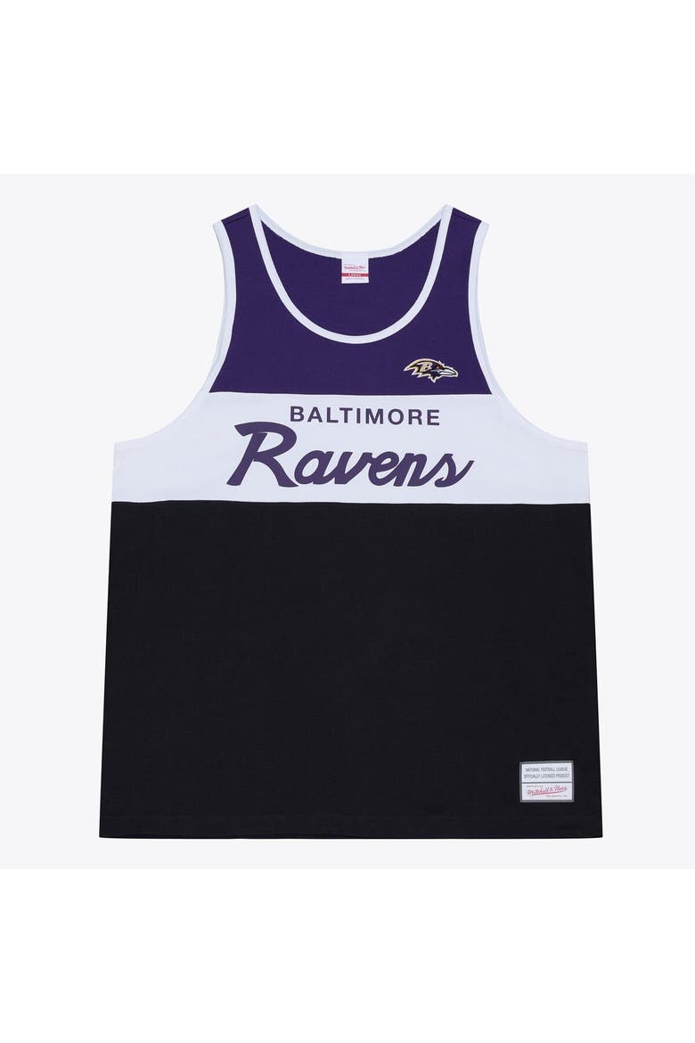 Men's Mitchell & Ness  Black/Purple Baltimore Ravens Head Coach Tank Top, Main, color, Black
