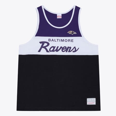 Men's Mitchell & Ness  Black/Purple Baltimore Ravens Head Coach Tank Top