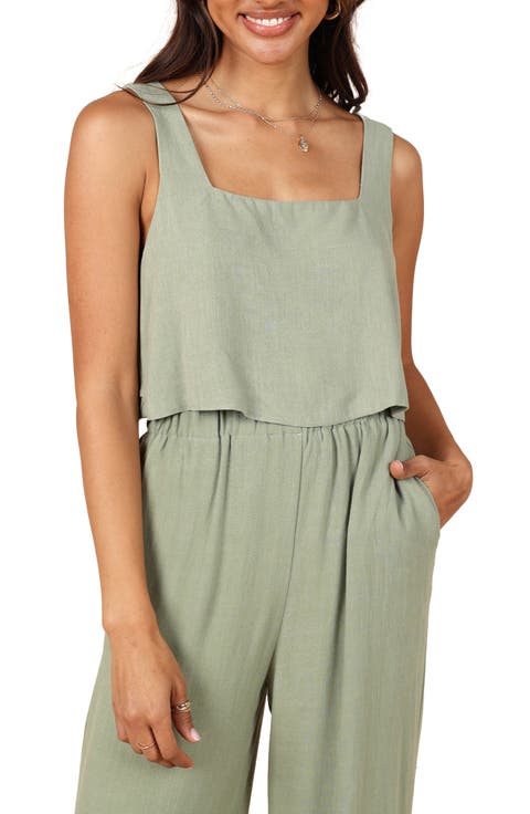 Eleanor Linen Crop Tank
