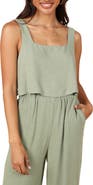 Petal & Pup Eleanor Linen Crop Tank