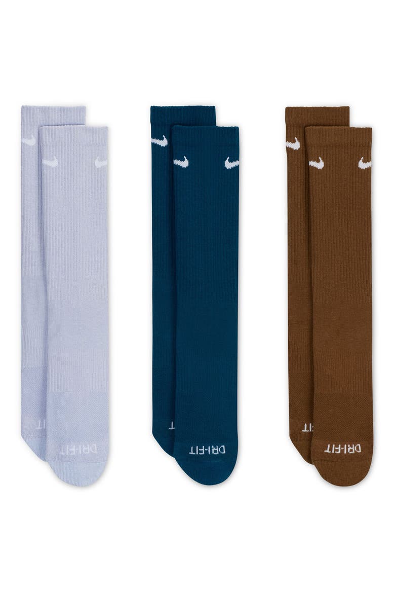 Assorted 3-Pack Everyday Plus Cushion Crew Training Socks, Main, color, 970 MLTCLR