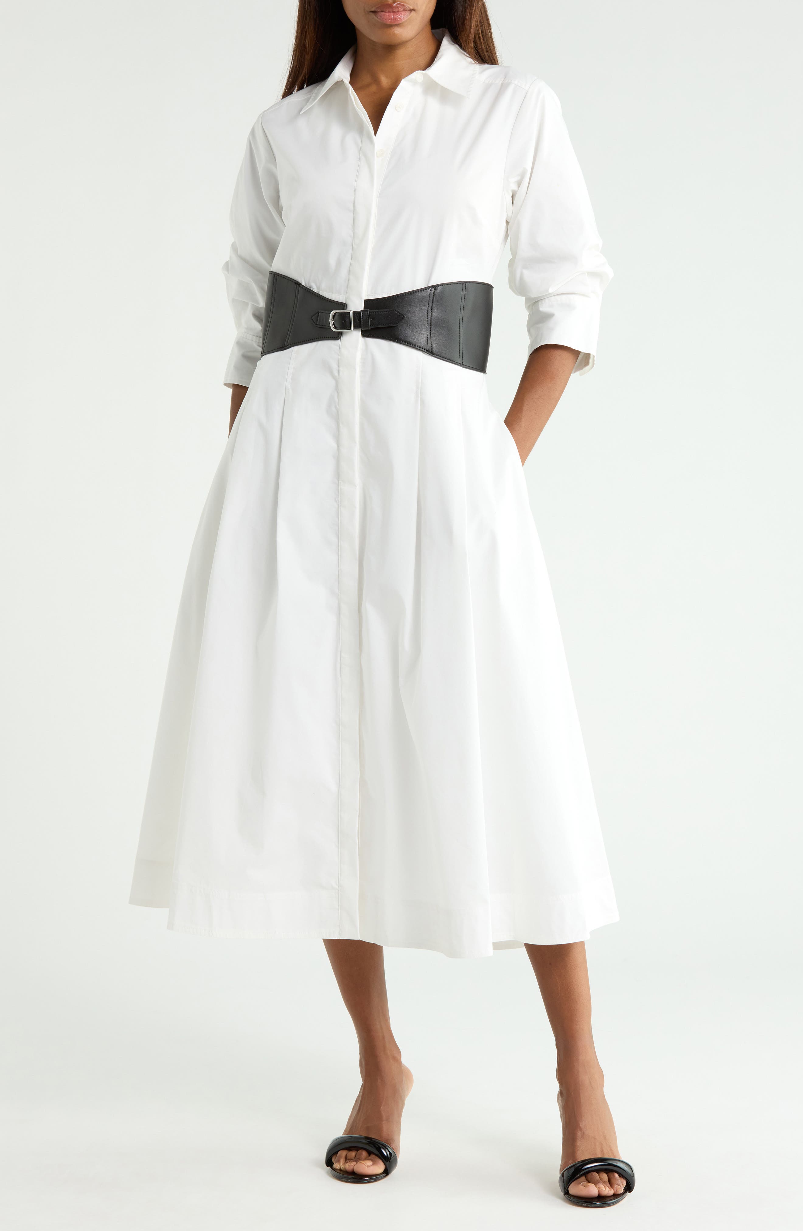 Olson Belted Midi Shirtdress