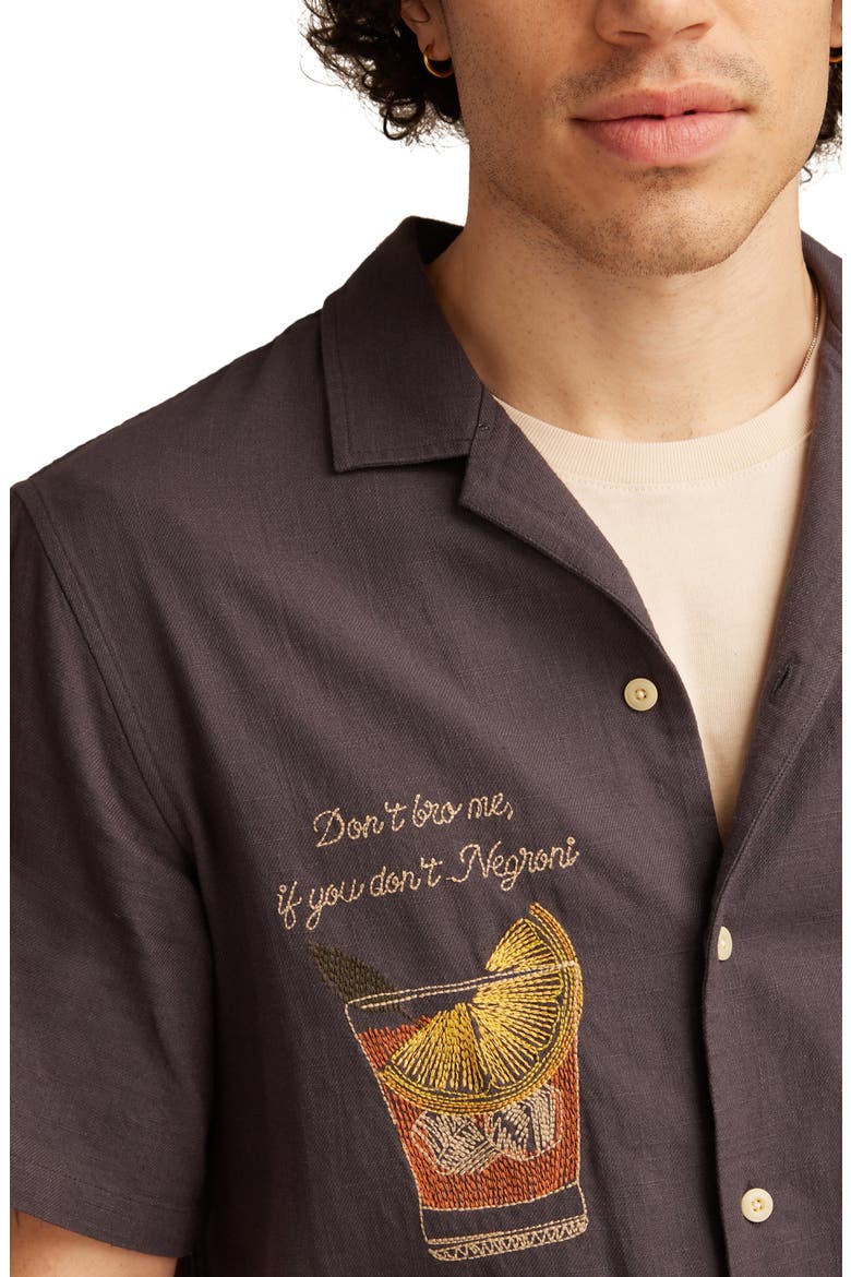 Vice Embroidered Cotton Camp Shirt, Alternate, color, PHANTOM MULTI